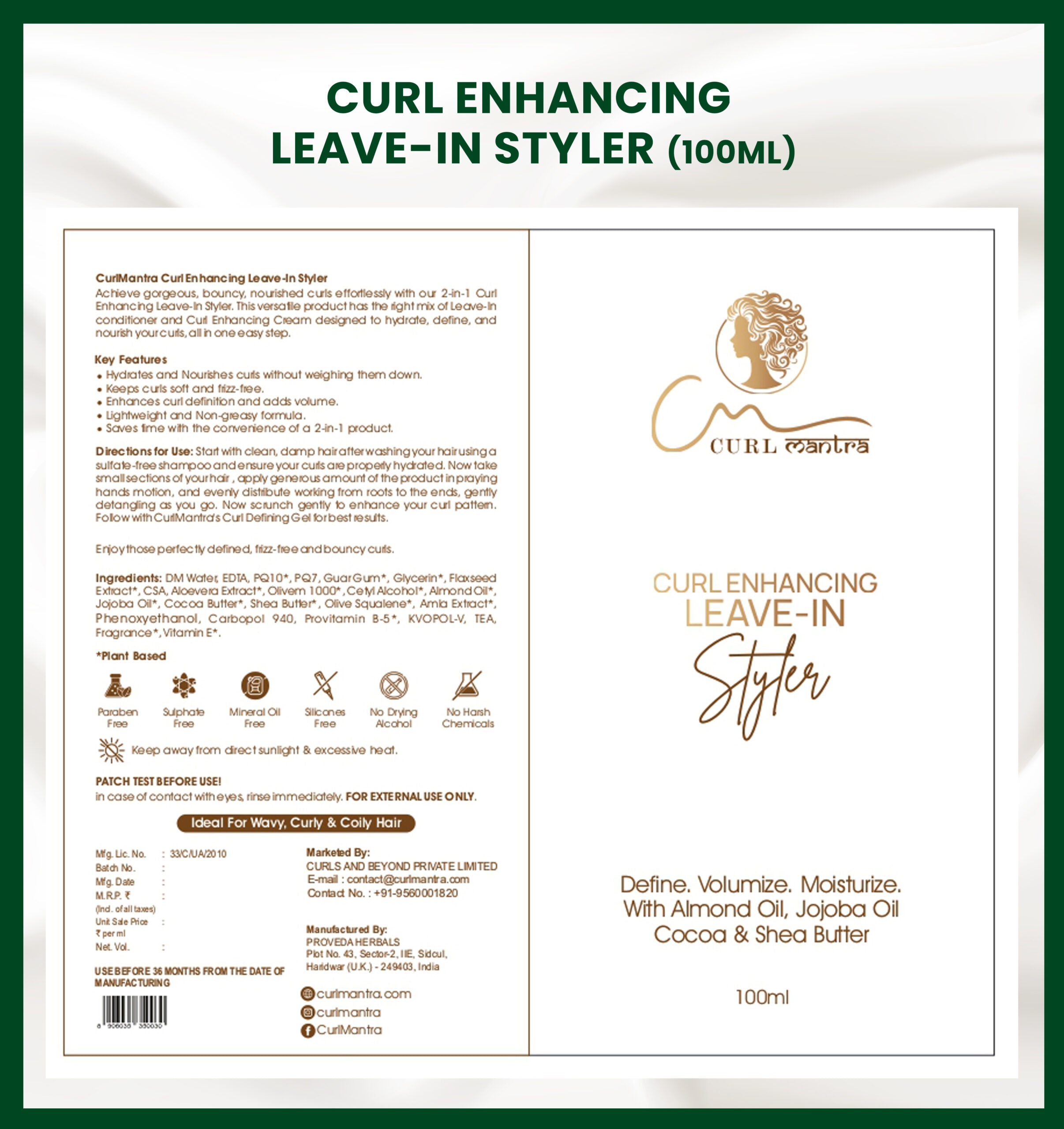 Revive & Thrive Kit for Curly, Wavy & Frizzy Hair | Curl Enhancing Styler + Magic Curl Spray | With Plant-Based Curl Actives | Sulfate-Free, Silicone-Free | Defines, Refreshes & Controls Frizz for Day 2 – Day 3 Curls