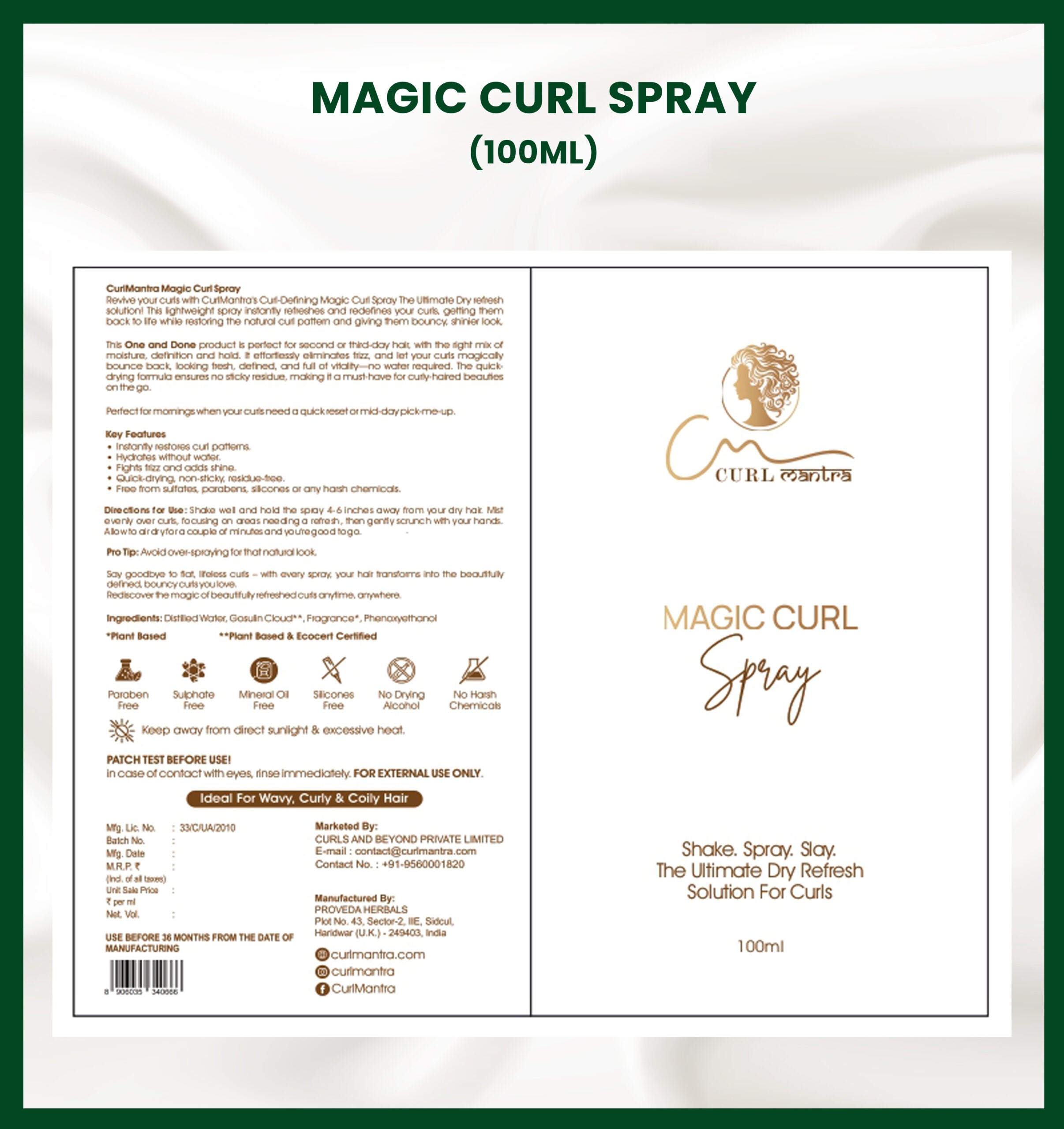 Style & Slay Kit for Curly, Wavy & Frizzy Hair | Curl Enhancing Styler + Curl Defining Gel + Magic Curl Spray | With Plant-Based Curl Actives | Sulfate- Free, Silicone-Free | Defines, Holds & Refreshes Curls for Day 2 – Day 3