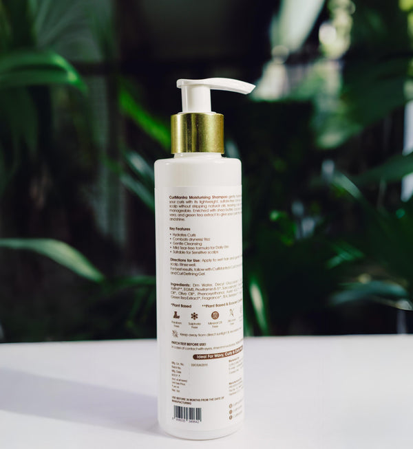 CurlMantra Moisturising Shampoo for Curly, Wavy and Frizzy Hair | With Shea butter, Olive & Coconut Oil (100% natural) | Sulfate-Free Silicone-Free, Paraben Free | Gentle Cleansing with Deep Hydration